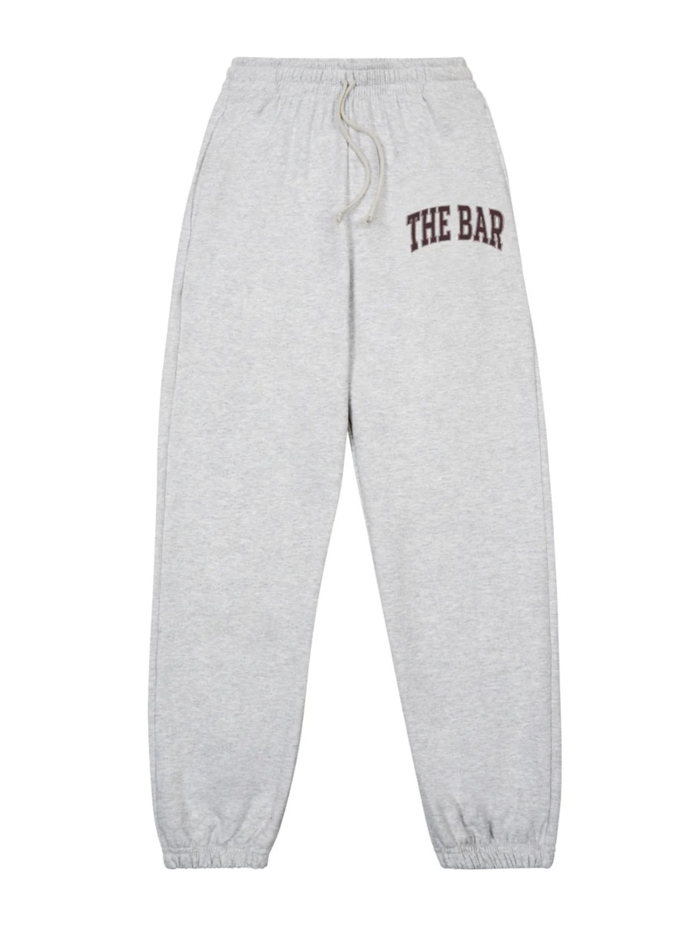 THE BAR VARSITY SWEATPANTS LT HEATHER GREY/CHOCOLATE